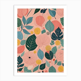 Pink Leaf Melody Art Print