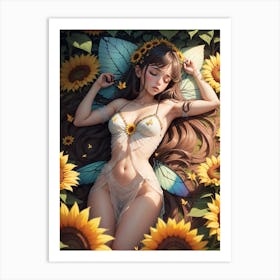 Sunflower Fairy Art Print