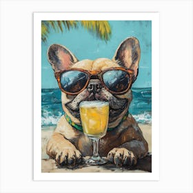 Whimsical Frenchies At The Bar 30 Art Print