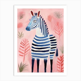 Playful Illustration Of Zebra For Kids Room 1 Art Print