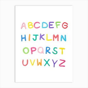 Alphabets And Numbers Isolated On White Art Print