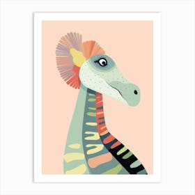 Colourful Dinosaur Corythosaurus 2 Art Print