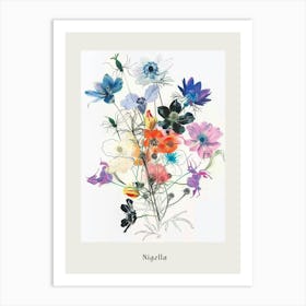 Nigella 4 Collage Flower Bouquet Poster Art Print