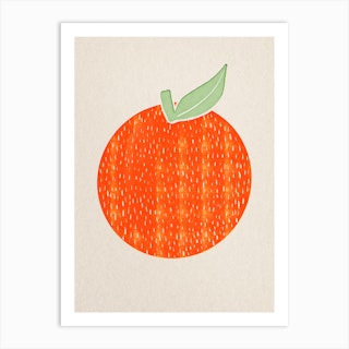 Orange Paper Cut Art Print