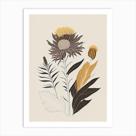 Elecampane Spices And Herbs Retro Minimal 4 Art Print