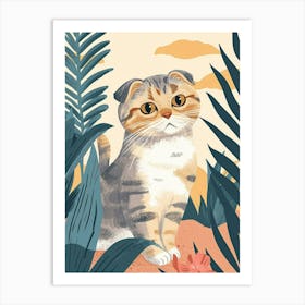 Scottish Fold Cat Storybook Illustration 1 Art Print