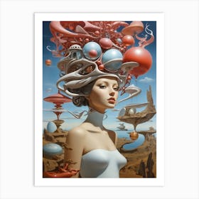  Ai Generated Girl With A Big Head Art Print