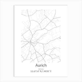 Aurich,Germany Minimalist Map Art Print