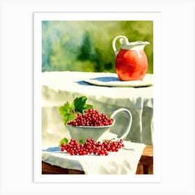 Redcurrant 1 Italian Watercolour fruit Art Print