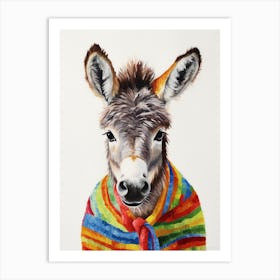 Baby Animal Wearing Sweater Donkey 1 Art Print