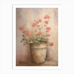 Geraniums In A Pot 2 Art Print