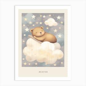 Sleeping Baby Beaver 1 Nursery Poster Art Print