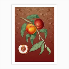 Abvmu Vintage Walnut Botanical On Falu Red Pattern N Art Print
