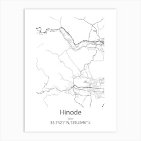 Hinode,Japan Minimalist Map Art Print