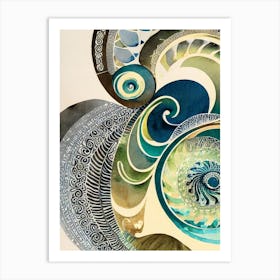 Nautilus Vintage Graphic Watercolour Art Print