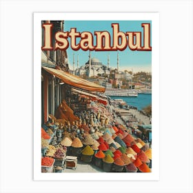 Aihrgdesign A Mid Century Modern Travel Poster For Istanbul 4 Art Print