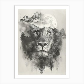 Lion In The Forest Art Print