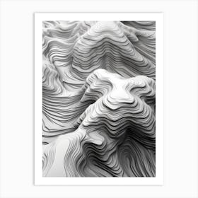 Abstract Wavy Lines Art Print