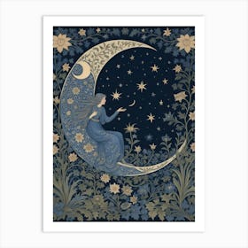 Moon And Stars 6 Art Print