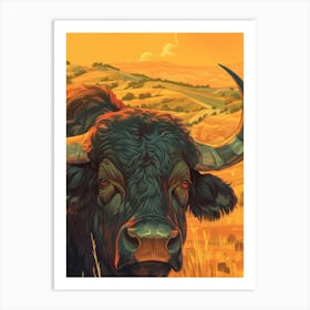 Bull Illustration 6 Art Print