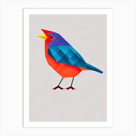 Robin 2 Origami Bird Art Print