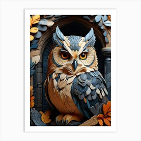 Owl mozaik Art Print