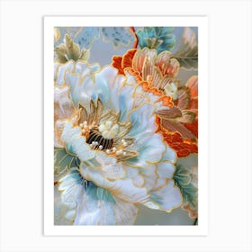 Chinese Silk Flowers 1 Art Print