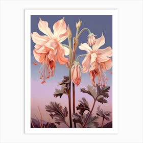 Floral Illustration Columbine 4 Art Print