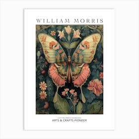 William Morris Print Pink Butterfly Botanical Poster Vintage Wall Art Textiles Art Vintage Poster Art Print