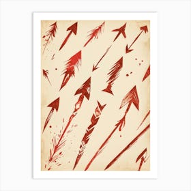 Brushstroke Designed Hand Drawn Arrow Icons Detailed Brushwork Strokes Visible Mix Of Red And Bro (2) Art Print