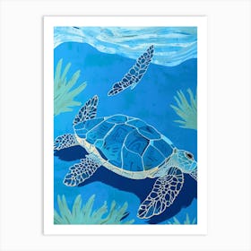 Blue Turtle Art Print