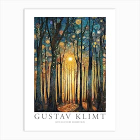 Gustav Klimt Print Sun Forest Trees Painting Klimt Exhibition Poster Painting Floral Decor Art Print