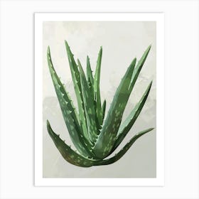 Aloe Vera Plant Minimalist Illustration 7 Art Print