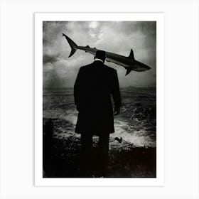 Shark Suit Businessman Art Print