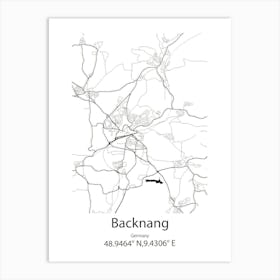 Backnang,Germany Minimalist Map Art Print