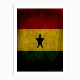 Ghana Flag Texture Art Print