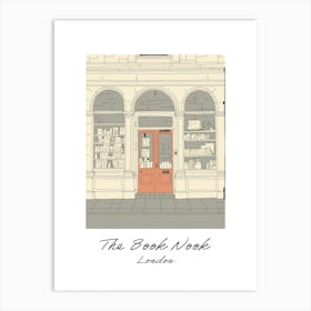 London The Book Nook Pastel Colours 4 Poster Art Print