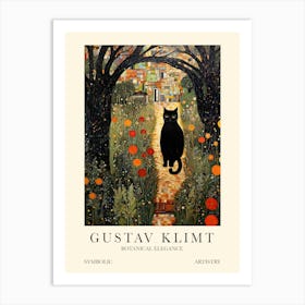 Gustav Klimt Cat Garden Poster Art Print