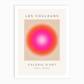 Les Couleurs | 12 - Orange And Pink Gradient Aura Art Print