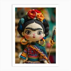 Frida Kahlo crochet Art Print