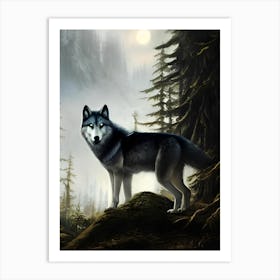 Wolf In The Forest Art Print