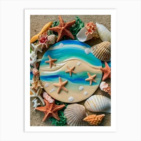 Sea Shells And Starfish Art Print