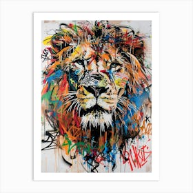 Lion Graffiti Art Print