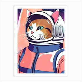 Cat In Space anime style Art Print