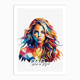 Shakira 04 Portrait Music Icon WPAP Pop Art Style Art Print