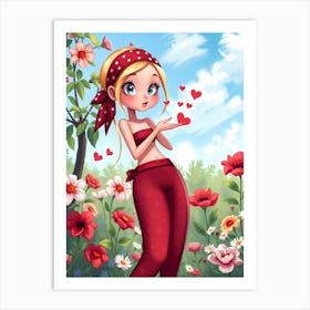 Valentine Girl Art Print