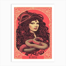 Medusa Pink Tarot Card 2 Art Print