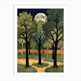 William Morris Moonlight In The Woods 14 Art Print