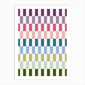 Retro Colorful Stripes Art Print