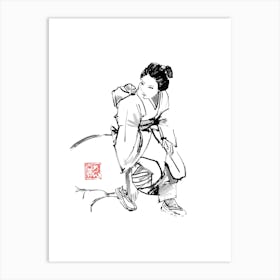 Geisha Surprised Art Print